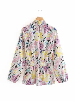 Sommeren Nye Fashion Color Print Farvning zaraing-style za kvinder 2020 sheining vadiming kvinder female bluse shirt Lfd9708