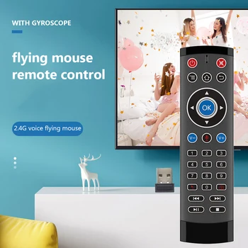 Air Mouse Gyro Fjernbetjening T1 Pro 2,4 G Wireless stemmestyring 29 Keys Mini til Husstandens Tv-Se Dekoration