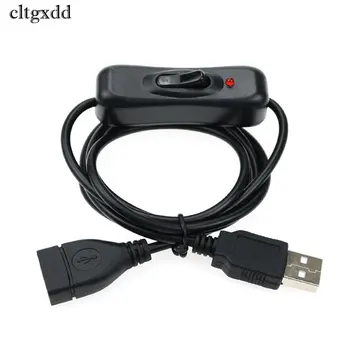 Cltgxdd Elektronik Dato Konvertere USB-Kabel Mandlige og Kvindelige-Kontakten PÅ OFF Kabel Skifte LED-Lampe Power Line-Black