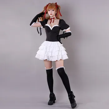 EVA Asuka Langley Soryu Cosplay Kostume Kvinde, Sort Gothic Lolita Kjole Nederdel Daglige Cosplay Outfits