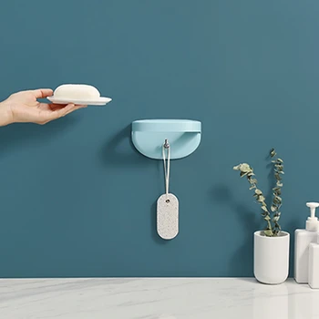 Badeværelse sæbeskåle Lys Blå Punch-gratis Flytbare vægmonteret Afløb Toilet Husstand Badeværelse Tilbehør