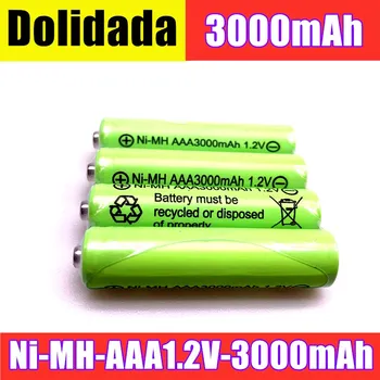 AAA-batteri 3000 mAh Genopladeligt batteri NI-MH 1,2 V AAA-batteri til Ure, mus, computere, legetøj og så videre,Batteri+Oplader