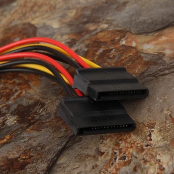 5pcs/pakninger 4-Pin IDE Mand til Dual SATA Y Splitter Kvindelige HDD Power Adapter Kabel 15,5 cm for SATA-harddiske og CD-ROM-drev