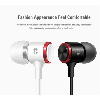 E3 Kabelforbundne Hovedtelefoner Tung Bas, 3,5 mm Line Kontrol Metal, Silikone Musik Ørestykker In-Ear Sports Headset Med HD Mic