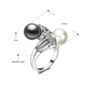 Nye ankomst Ringe til kvinder kobber materiale hvid cz Imiteret perle Ring damer ring mode smykker Gratis drop shipping