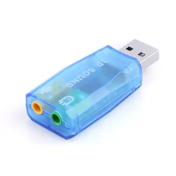 Audio Adapter USB 3D Eksterne lydkort USB-3,5 mm Mic-Stik til Hovedtelefoner Stereo Headset-Mikrofon-Udgang til PC Desktop, Laptop