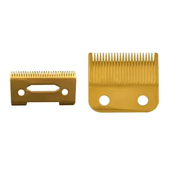 1 sæt Professionel Vakle-Tand 2 Hul Hair Clipper Trimmer Ceramic Metal Blade for Wahl 8504 Serie hårklippere Kit
