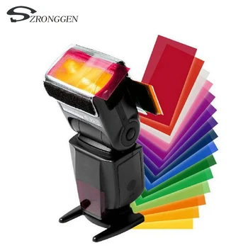 12 farve kort for Strobist Flash Gel Filter Farve Balance med elastik Til Canon Nikon Sony, Olympus Flash photoflash lampe