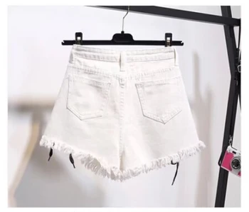Vintage Kvast Denim Shorts Kvinder 2020 Sommeren Lace Up Jeans Shorts Plus Størrelse S-6XL Casual Streetwear Kort Femme