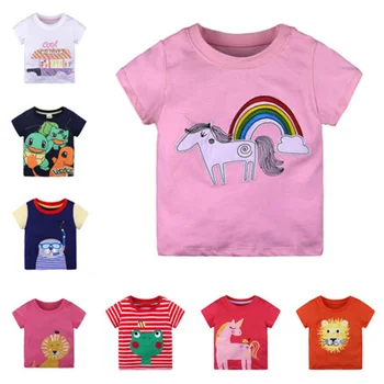 0-6y Piger T Shirt Sommer Baby Drenge Bomuld Toppe lille Barn Tees Tøj til Børn Tøj Unicorn T-shirts, Korte Ærmer Casual Wear