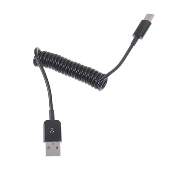 1Pc USB Type C Kabel Foråret Spiral Type-C han Til USB 2.0 Mandlige forlængerledning