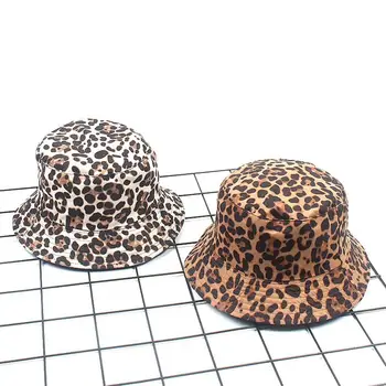 2019 Nye Mode Leopard Print Bucket Hat Fiskeren Hat Til Udendørs Rejse Hat Solen Cap Hatte Til Mænd Og Kvinder Drop Shippping