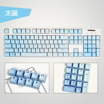 Mekanik Tast på Tastaturet Cap 104 nøgler/indstille Is-blå Dip-dye Gradient farve Personlighed PBT-Tasterne Standard
