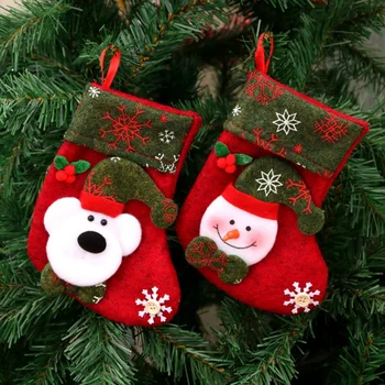 Jule Strømper Hængende Christmas Tree Dekoration 2020 Nye År Slik Pose Gaver Santa Snemanden Sokker Strømpe Xmas Ornament