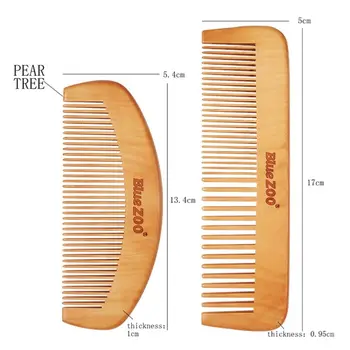 2stk Nye Mode Anti-statisk Padle Bambus Håndtag Kam Hovedbunds Massage Hair Brush