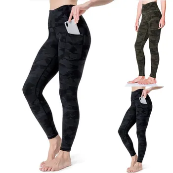 Camouflage Højtaljede Yoga Bukser Fitnesscenter Camo Problemfri Leggings Elastisk Motion Tights Pige Kvinder Bukser Til Fitness Kører Sport