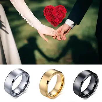 Sort Tungsten Carbide Mænd ' s Ring, Bryllup, Engagement Ring for Mennesket Smykker Bred Anillos Par Personlighed Ring