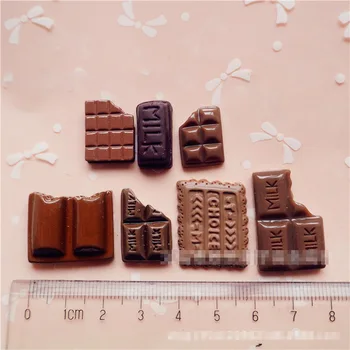 40/60/100pcs/masse Slim Charme Chokolade Harpiks Flatback Af Dynd Forsyninger Til Børn Ornament Scrapbog Modellervoks DIY Håndværk