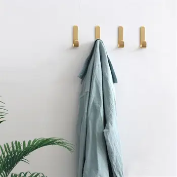 Metal vægmonteret Håndklæde Bøjle J-Formet Messing tøjkrog Rack til Hjemmet Badeværelse, Køkkengrej Arrangør Hat Tøj med 6g Søm-f