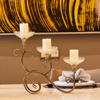 Europa-Lysestage Middag Romantiske Hjem Dekoration Bryllup-glas lysestager