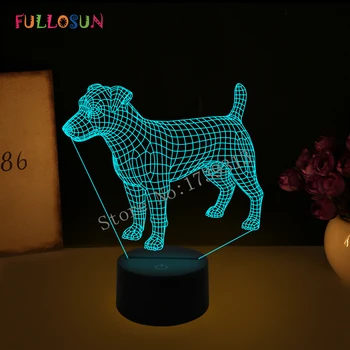 3D Visuel Illusion Lampe Bulldog Pudel Jack Russell Terrier, Rottweiler Dobermann FØRTE Børn Nat Lys Hund Stil Bruser Lampe