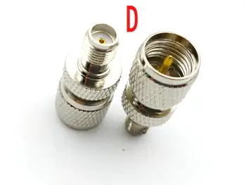 2stk kobber Mini-UHF stik SMA Male/ Female stik til Mini-UHF Kvindelige Jack RF Adapter Stik