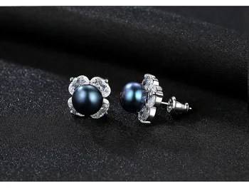 [MeiBaPJ]Naturlige Ferskvands Perle Mode Stud Øreringe Ægte 925 Sterling Sølv Fine Charme Smykker til Kvinder