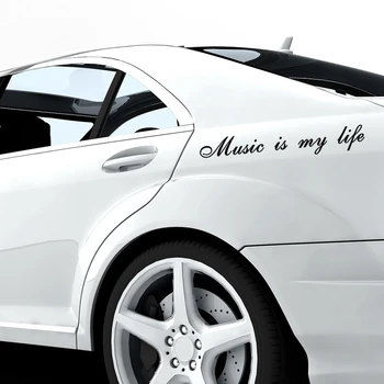 CS-311# musik er mit liv sjove bil mærkat og mærkat med sølv/sort vinyl auto-bil klistermærker