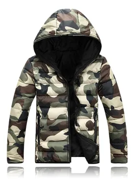 Mænds Vinter Camouflage Jakke koreansk Stil, Mode Mandlige Business Frakke Herre Casual Varm Fortykket Hætteklædte Bomuld Polstret Jakker