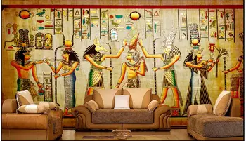 Brugerdefinerede foto 3d tapet Ikke-vævet vægmaleri fejringen af gamle egyptere 3d vægdekorationer tapet værelse dekoration maleri