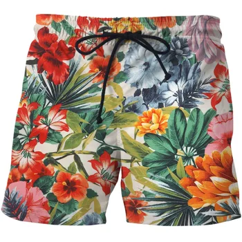 Fashion sommer Vintage Mode Mænd Shorts Maui blomster 3D Printet Mandlige/Kvindelige Nyhed Casual Shorts
