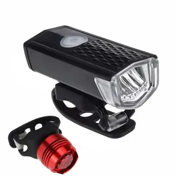 2PCS Super Bright USB Led Bike Waterproof Front Lamp Bicycle Light 3 Light Modes Strap Rechargeable Headlight &Taillight Set