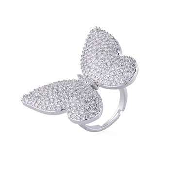 Kobber mikro-indlagt zircon, tre-dimensionelle butterfly smykker, fuld diamant smykker, fashionable kvinders tilbehør, exquisit