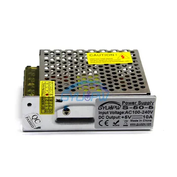 Single Output Skift Strømforsyning dc 5 v 10A 50W Source Driver Transformer AC110V 220V DC 5V STRØMFORSYNING Til LED-Lampen
