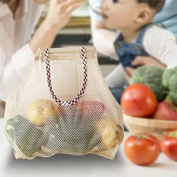 Miljømæssige Genanvendelige Mesh Frugter Opbevaringspose Vaskbar Køkken Grøntsager Hænge Tasker, Shopping Indkøbsposer