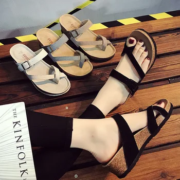 Sommeren Damer, Kiler, Platform Sandaler Læder Kvinder Hæle Sandaler, Tøfler Høj Kvalitet Mode Dias Kvinder