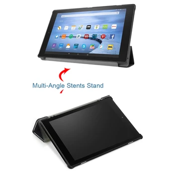 Sanmubaba PU Læder taske Til Amazon Kindle Fire HD 8 tommer E-Reader 2017 Magnetisk Flip Stå Smart Tablet Cover Beskyttende Shell