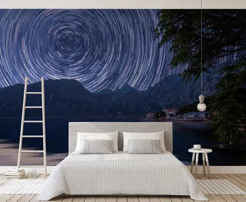 [Selvklæbende] 3D meteorregn Bjerg Vand, Natur 2 Wall Paper Wall mural Print Vægmalerier Decal