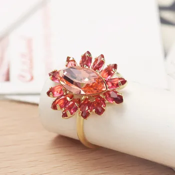 Neoglory Østrig Krystal & Zircon Justerbar Finger Ring Flower Style Lys Gul Guld Farve Udsøgt Design For Lady Classic