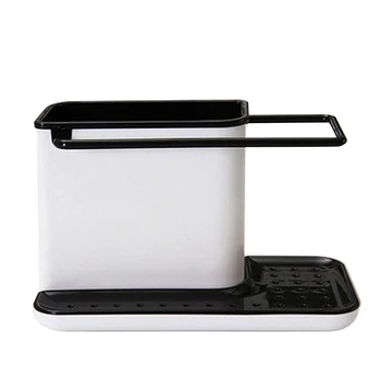21.5x13.5x12cm Rengøring af Køkkenet Leverer Storage Rack Plast Redskab Håndklæde Svamp Holder Hylde Badeværelse Håndvask Gadget Box