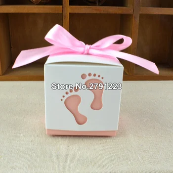 25pcs/masse Bryllup Candy Box fødder Form, Fest, Bryllup, Baby Shower Fordel Papir gaveæsker
