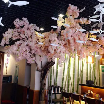 Kunstig Sakura Falske Blomst 98.5 cm Foto Rekvisitter Butik Indretning Ornament Romantiske Smukke Simulation Cherry Blossoms Festlig
