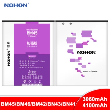 NOHON BM45 BM46 BM42 BN43 BN41 Batteri Til Xiaomi Redmi Bemærk 2 3 4 4X Hongmi Note2 Note3 Høj Kapacitet Udskiftning af Batterier