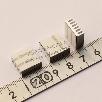 10stk 14x14x6mm Ram Heatsink Chipset Aluminium Heatsink Med Termisk Ledende Tape