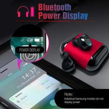TWS Bluetooth-5.0 Hovedtelefoner Med Opladning Max Mikrofon Sport Vandtæt Trådløs Hovedtelefon Stereo Øretelefoner, Hovedtelefoner