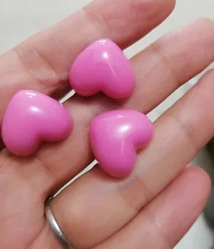 500pcs/masse 16x18mm nye pink hjerte form plastik legetøj næse sikkerhed toy næse med hårdt skive til diy bløde dukke resultater