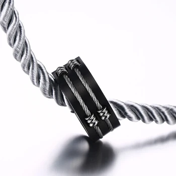Cool Mænds Sort Ring af Rustfrit Stål Ring for Mænd Punk Rock-Tail Ring Mandlige Smykker 10mm