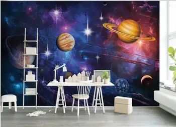 Brugerdefinerede foto baggrunde, 3d vægmalerier tapet på vægge, 3 d Kosmiske stjernehimmel dekoration male væggen baggrund tapeter