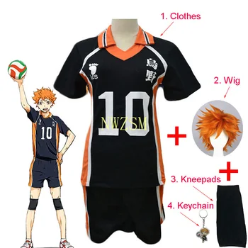Anime Haikyuu Hinata Shoyo Komplet Sæt Cosplay Kostume No. 10 Volleyball Korte Ærmer Shorts Sommer Tøj Til Voksne