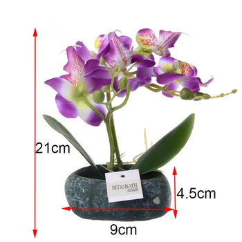 Nye Butterfly Orkideer, Kunstige Blomster Bonsai Silke Blomst i Potter til Bryllup Hjem Garden Decoration Falske Blomst med Vaser